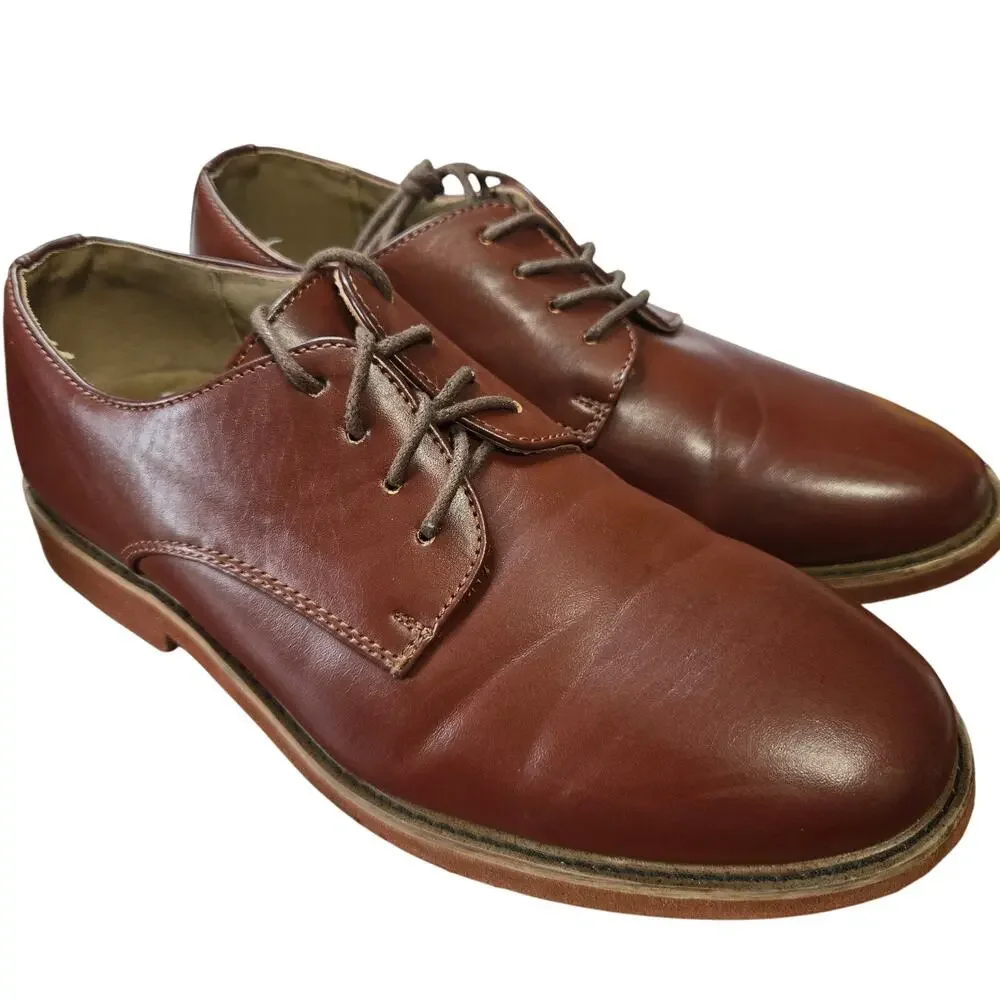Deer Stags 6.5 Men's Boy's Brown Dress Shoe Oxford Derby Brogues 6 1/2